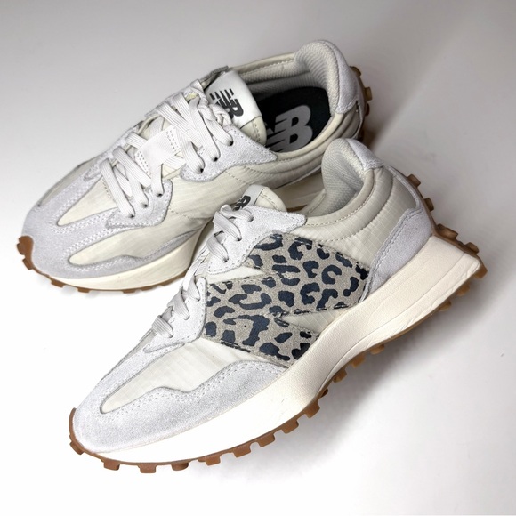 New Balance Cream and Blue Leopard Sneakers - Picture 8 of 10